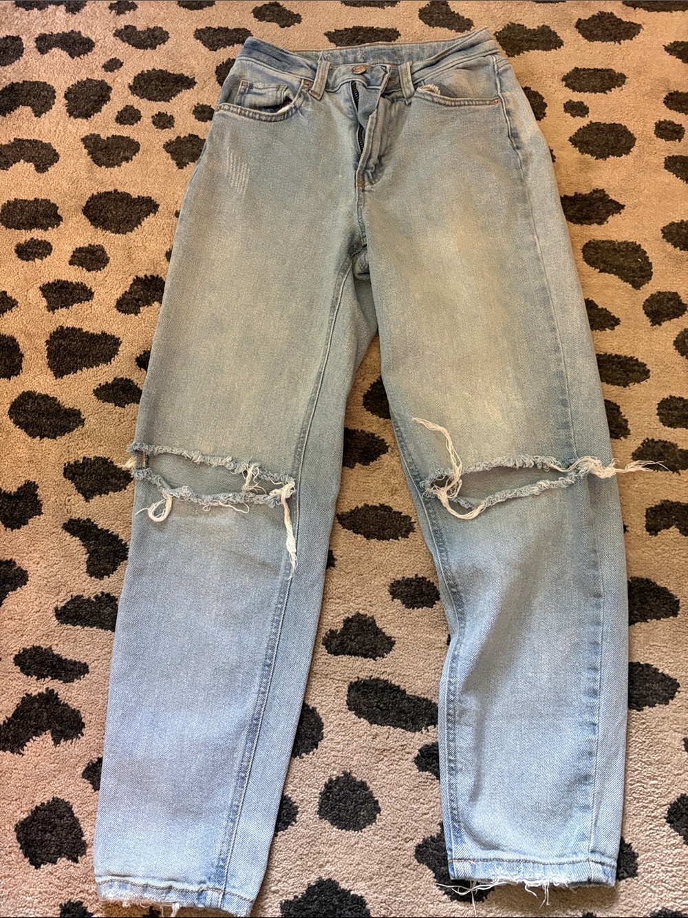 Light Blue Distressed Womens Jeans